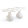 Smooch White Marble Print Indoor / Outdoor 87" Oval Dining Table Model: TOV-O54488