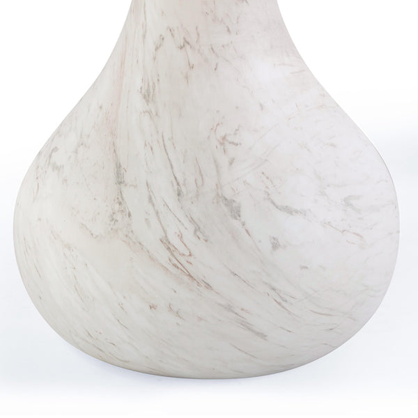 Smooch White Marble Print Indoor / Outdoor 87" Oval Dining Table Model: TOV-O54488