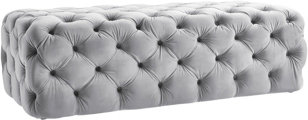 Kaylee Jumbo Grey Velvet Ottoman Model: TOV-O65