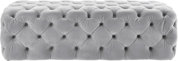 Kaylee Jumbo Grey Velvet Ottoman Model: TOV-O65