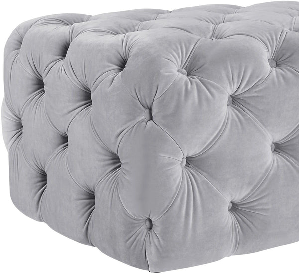 Kaylee Jumbo Grey Velvet Ottoman Model: TOV-O65