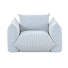 Saint Tropez Pearl and Blue Striped Stuffed Outdoor Armchair Model: TOV-O68849