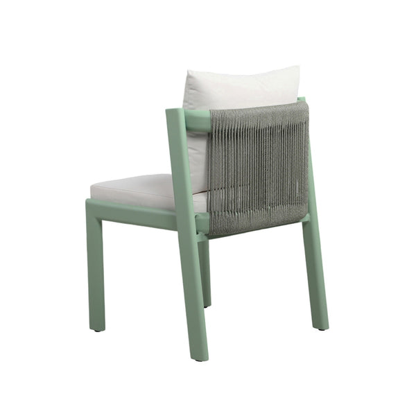 Nancy Mint Green and Cream Outdoor Dining Chair Model: TOV-O68854