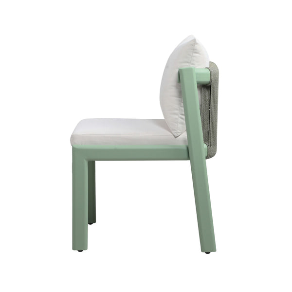 Nancy Mint Green and Cream Outdoor Dining Chair Model: TOV-O68854