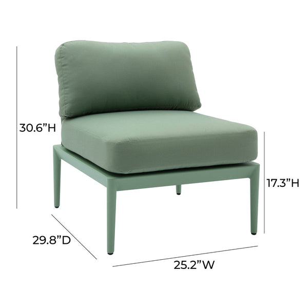 Kapri Moss Green Modular Outdoor Armless Chair Model: TOV-O68897
