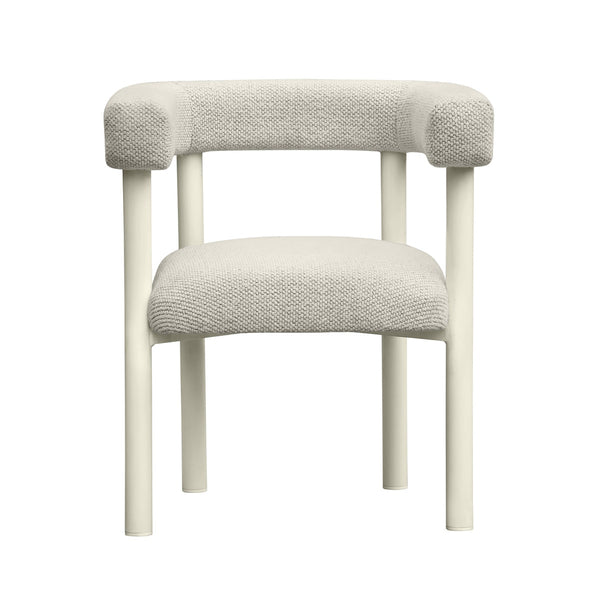 Jackie Cream Outdoor Textured Dining Chair Model: TOV-O68958