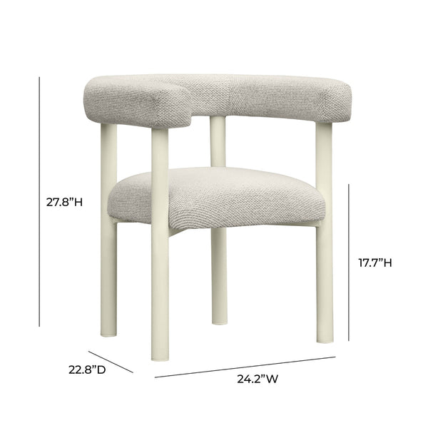 Jackie Cream Outdoor Textured Dining Chair Model: TOV-O68958