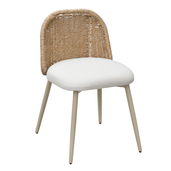 Alexa Cream Performance Fabric Outdoor Dining Chair Model: TOV-O68959