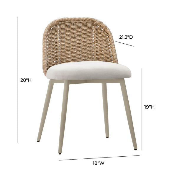 Alexa Cream Performance Fabric Outdoor Dining Chair Model: TOV-O68959