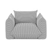 Saint Tropez Pearl and Black Striped Stuffed Outdoor Armchair Model: TOV-O68963
