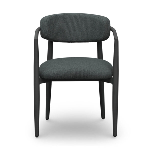 Annika Black Textured Outdoor Dining Arm Chair Model: TOV-O69107