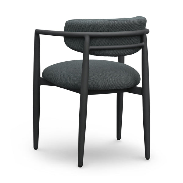 Annika Black Textured Outdoor Dining Arm Chair Model: TOV-O69107