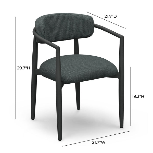 Annika Black Textured Outdoor Dining Arm Chair Model: TOV-O69107