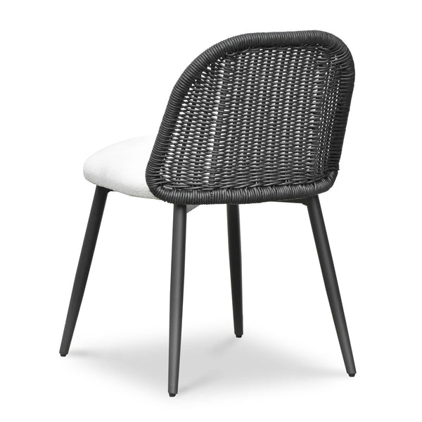 Alexa Black Rattan Performance Fabric Dining Chair Model: TOV-O69284
