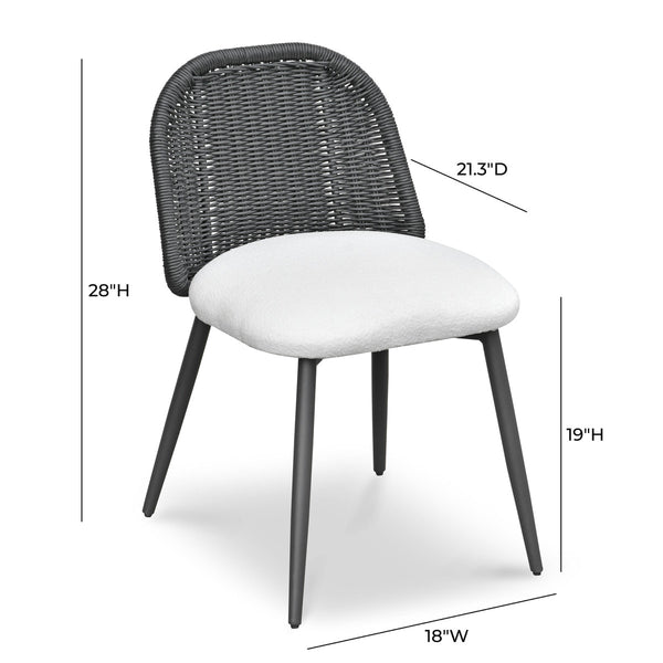 Alexa Black Rattan Performance Fabric Dining Chair Model: TOV-O69284
