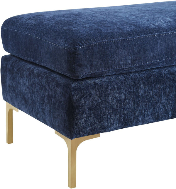 Delilah Navy Textured Velvet Bench Model: TOV-O93