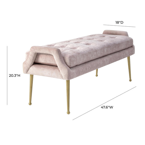 Eileen Blush Slub Velvet Bench Model: TOV-OC119