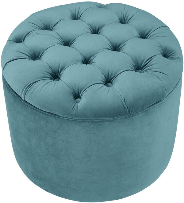 Queen Sea Blue Velvet Storage Ottoman Model: TOV-OC144