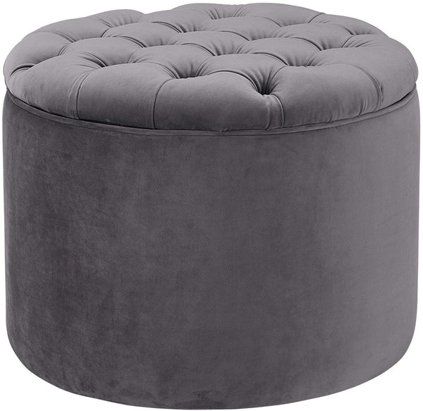 Queen Grey Velvet Storage Ottoman Model: TOV-OC145