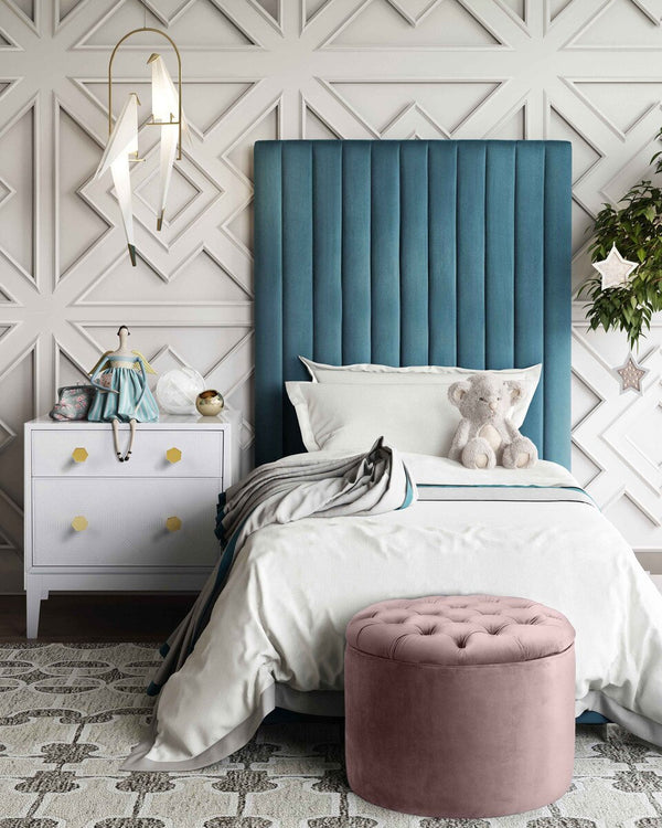 Queen Blush Velvet Storage Ottoman Model: TOV-OC146