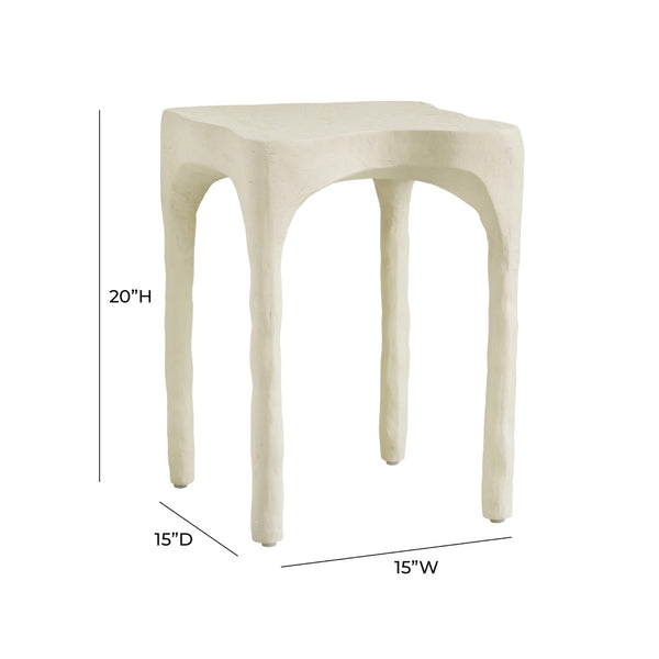 Skully Cream Textured Side Table Model: TOV-OC18622