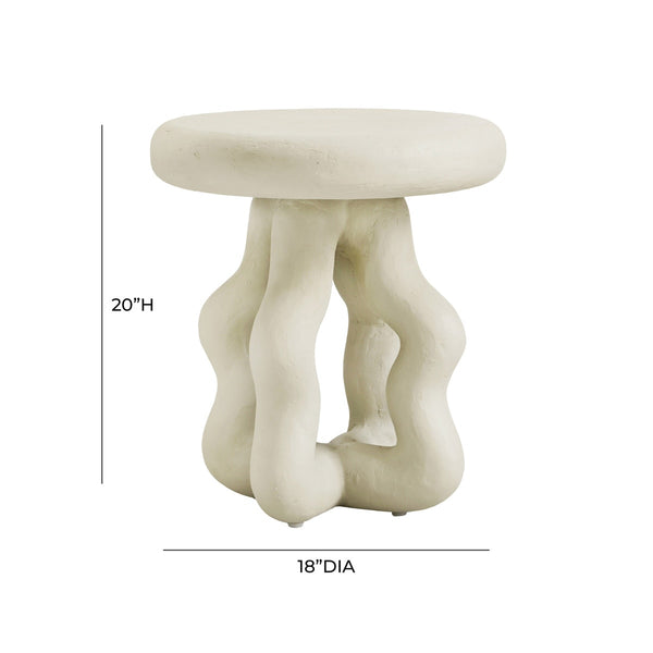 Maddie Cream Textured Side Table Model: TOV-OC18623