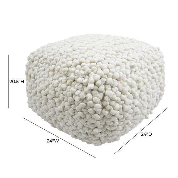 Cathy Cream Woven Pouf Model: TOV-OC18665