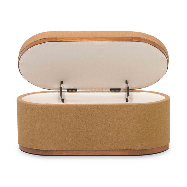 Olivier Peach Boucle Oval Storage Ottoman Model: TOV-OC18722