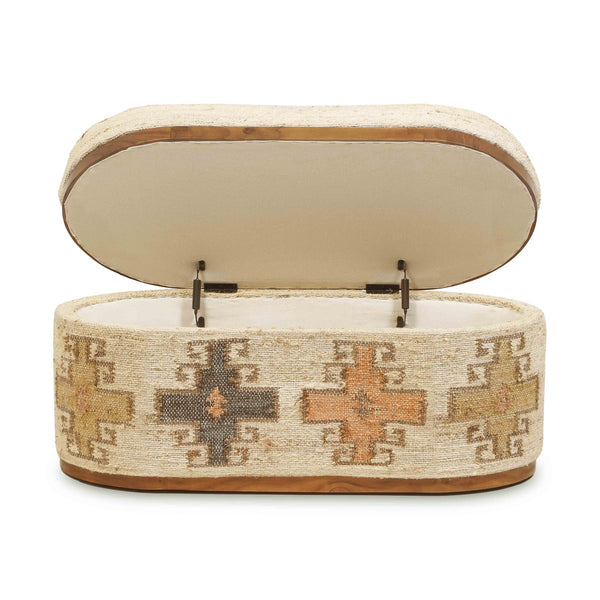 Olivier Cotton Oval Storage Ottoman Model: TOV-OC18724