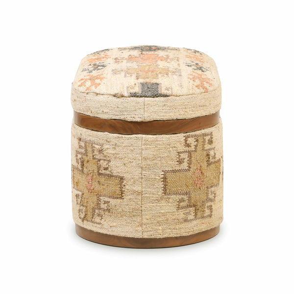Olivier Cotton Oval Storage Ottoman Model: TOV-OC18724