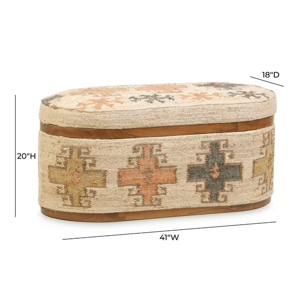 Olivier Cotton Oval Storage Ottoman Model: TOV-OC18724