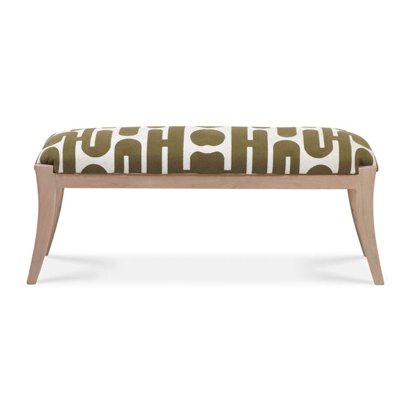 Arielle Olive & White Embroidered Bench Model: TOV-OC18726