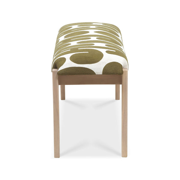 Arielle Olive & White Embroidered Bench Model: TOV-OC18726