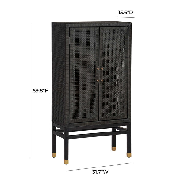 Amara Charcoal Woven Rattan Cabinet Model: TOV-OC21017