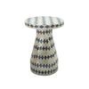 Halio Cream & Blue Checkered Shell Side Table Model: TOV-OC54309