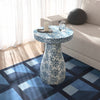 Halio Blue Floral Shell Side Table Model: TOV-OC54310
