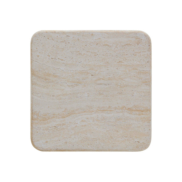 Brut Travertine & Breccia Concrete Indoor / Outdoor Side Table Model: TOV-OC54357
