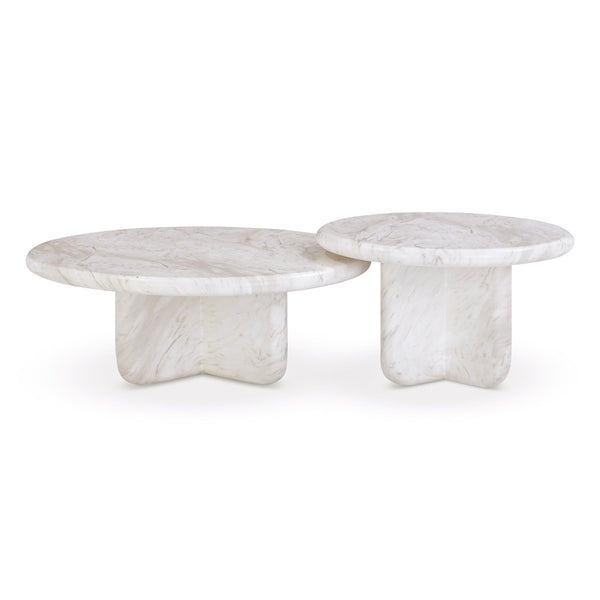 Juju Nesting Indoor/Outdoor Marble Coffee Tables Model: TOV-OC54400-OC54401
