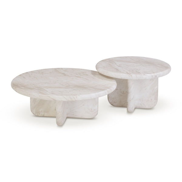 Juju Nesting Indoor/Outdoor Marble Coffee Tables Model: TOV-OC54400-OC54401