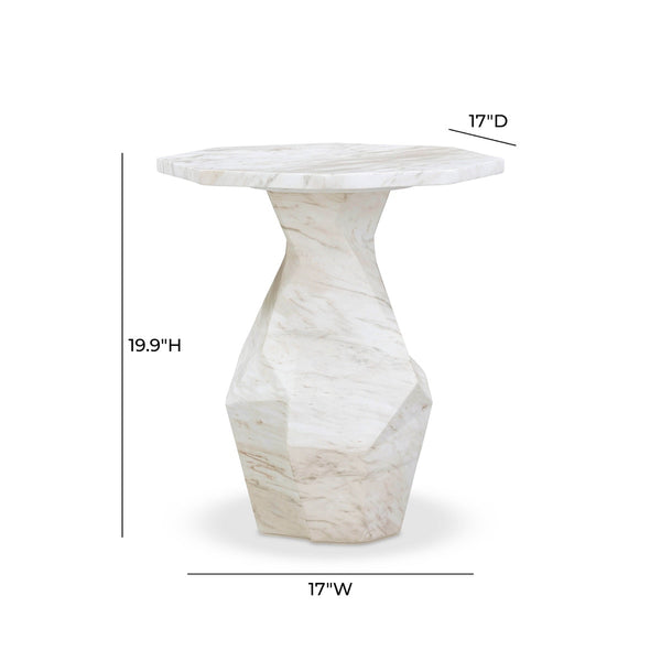 Esme Faux Marble Indoor / Outdoor Round Side Table Model: TOV-OC54415