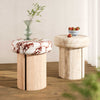 Sheila Travertine Textured Concrete Side Table Model: TOV-OC54466
