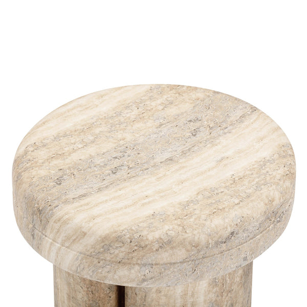Sheila Travertine Textured Concrete Side Table Model: TOV-OC54466
