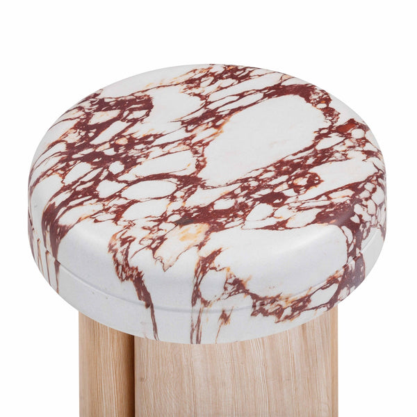 Sheila Wood and Breccia Capraia Textured Concrete Side Table Model: TOV-OC54467