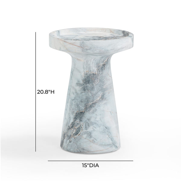 Zara Aegean Marble Indoor / Outdoor Side Table Model: TOV-OC54478