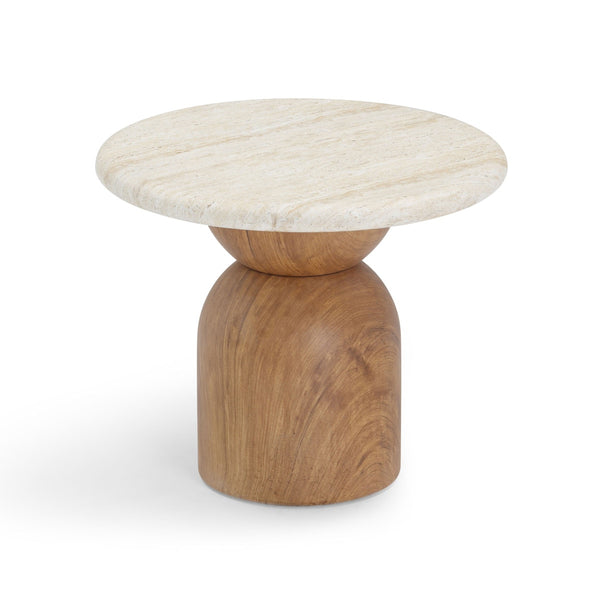 Cynthia Travertine Concrete Indoor / Outdoor Side Table Model: TOV-OC54483