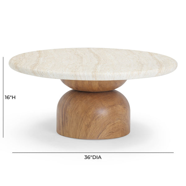 Cynthia Travertine Concrete Indoor / Outdoor Coffee Table Model: TOV-OC54484