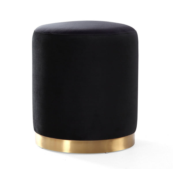 Opal Black Velvet Ottoman -Gold Base Model: TOV-OC6120