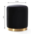 Opal Black Velvet Ottoman -Gold Base Model: TOV-OC6120