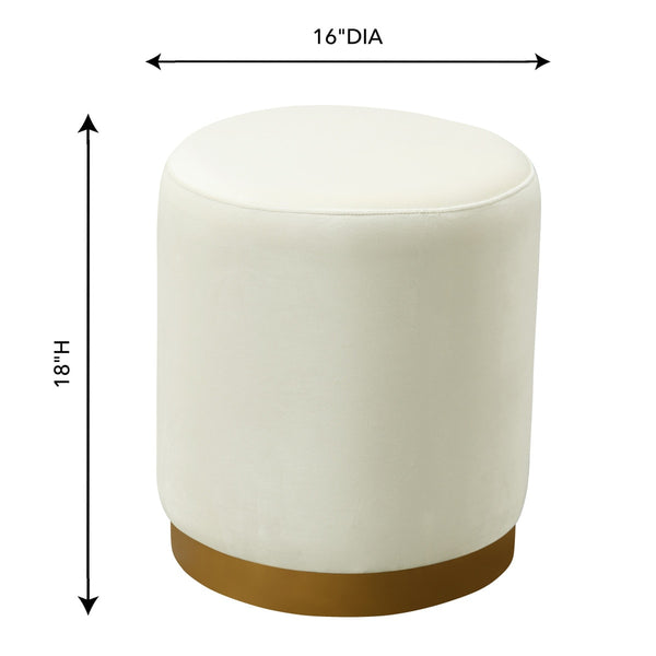 Opal Cream Velvet Ottoman with Gold Base Model: TOV-OC6156