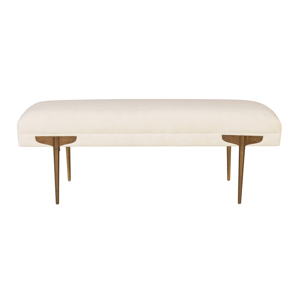 Brno White Waived Velvet Bench Model: TOV-OC6207